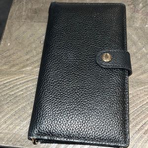 Black leather coach wallet